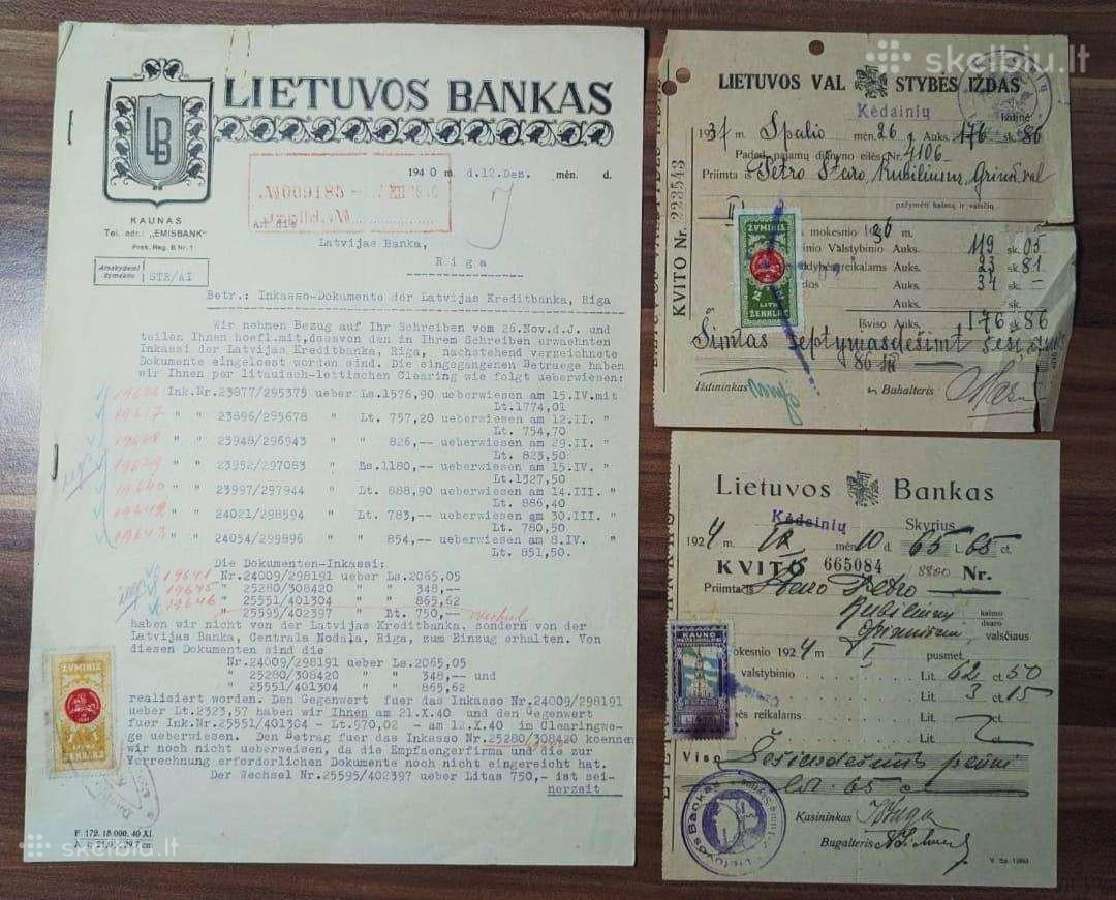 Dokumentų rinkinys iš tarpukario Lietuvos (apie 19