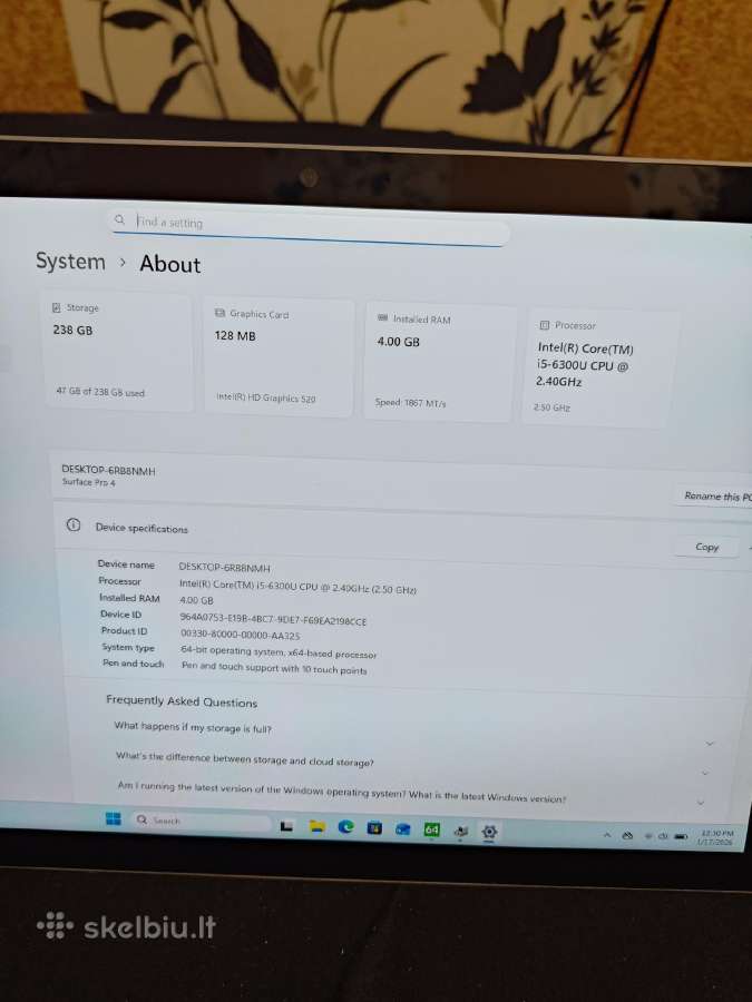 Microsoft Surface Pro 4 256gb 12.3" Qhd+ - nuotraukos Nr. 8