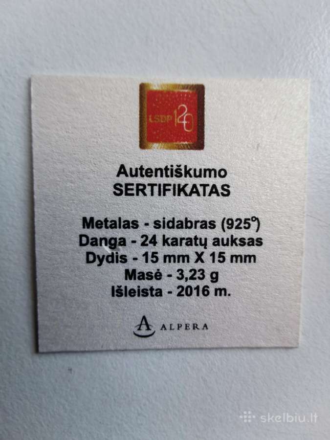 Sidabrinis Lsdp 120 ženkliukas - nuotraukos Nr. 6