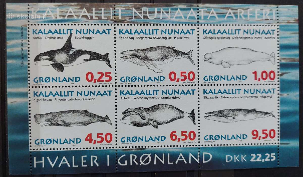 Grenlandija 1996 Banginiai, švarus,lapelis Miche