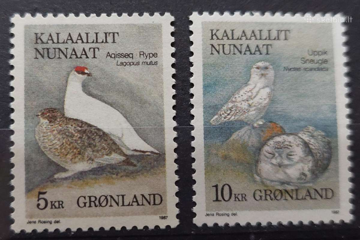 Grenlandija 1987 paukščiai, švarus, Michel 176-17