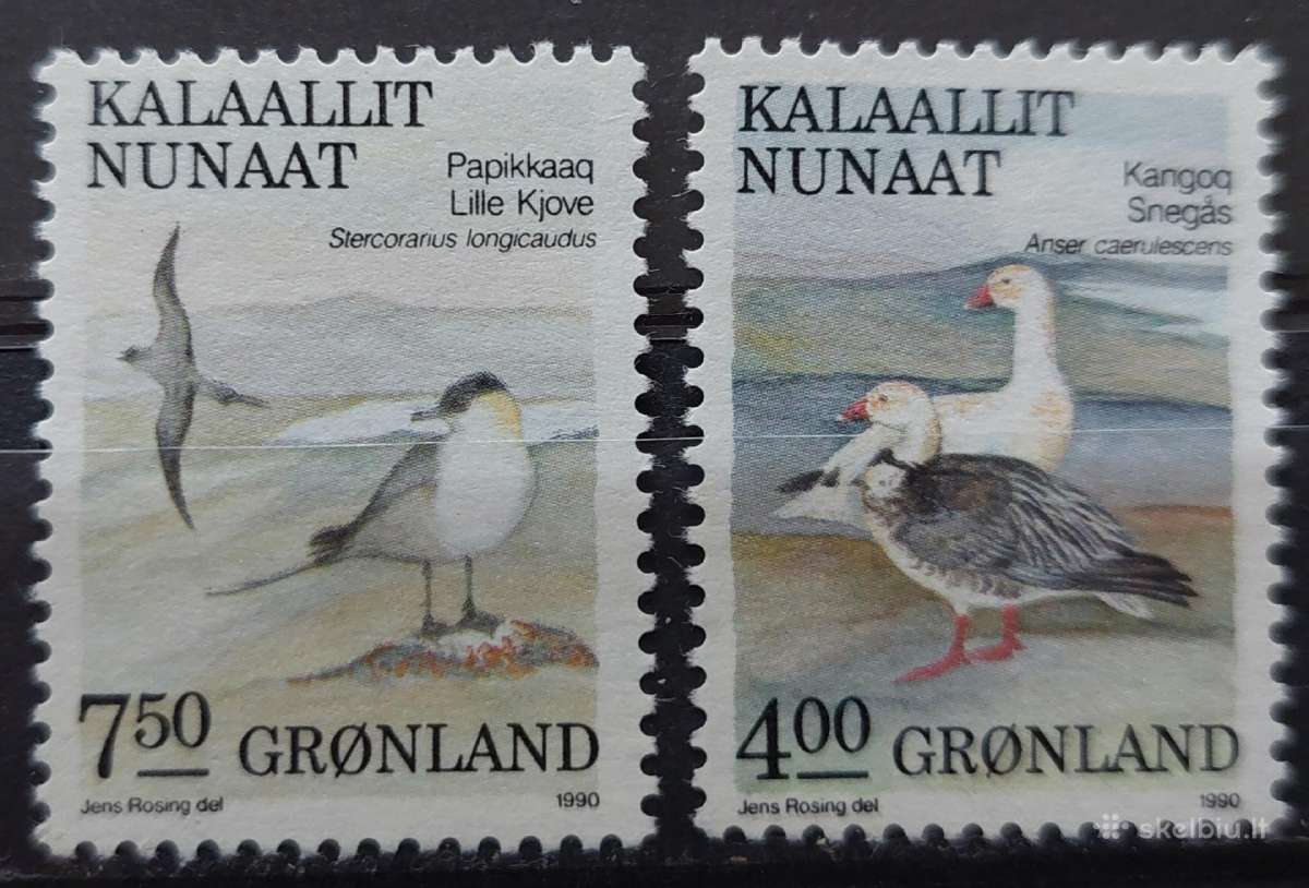 Grenlandija 1990 paukščiai, švarus, Michel 199-20
