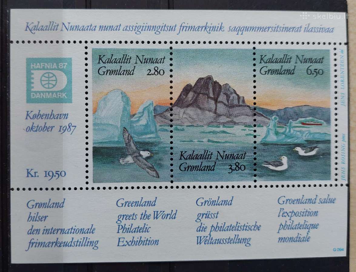 Grenlandija 1987 gamta, švarus, Michel block1