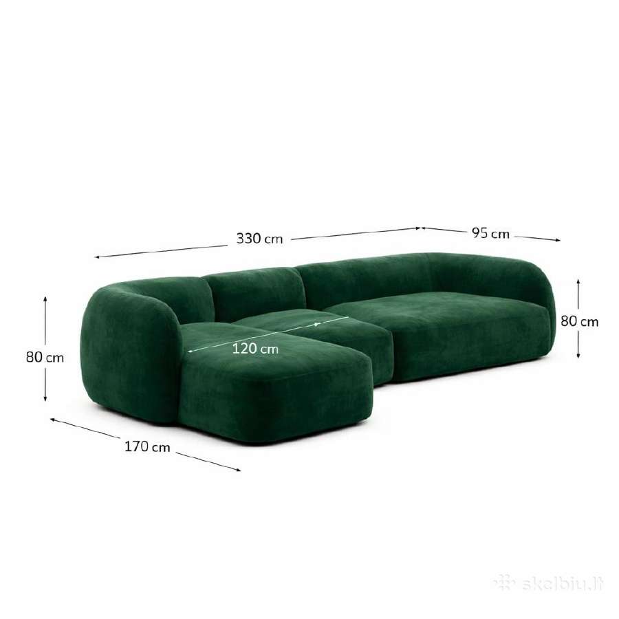 Stilinga kampinė sofa su šezlongu ir pufu - nuotraukos Nr. 5