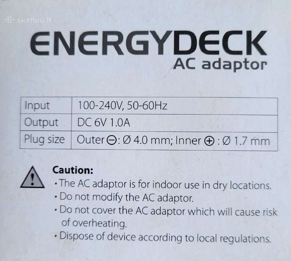 Naujas Energydeck Ac adapteris