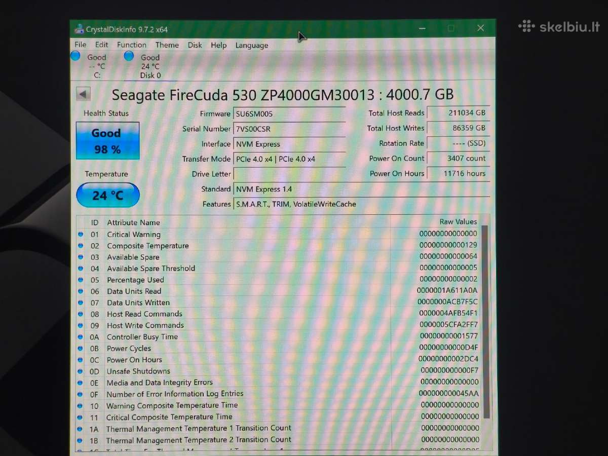 Firecuda 530 4tb nvme SSD Pcie gen 4 - nuotraukos Nr. 4