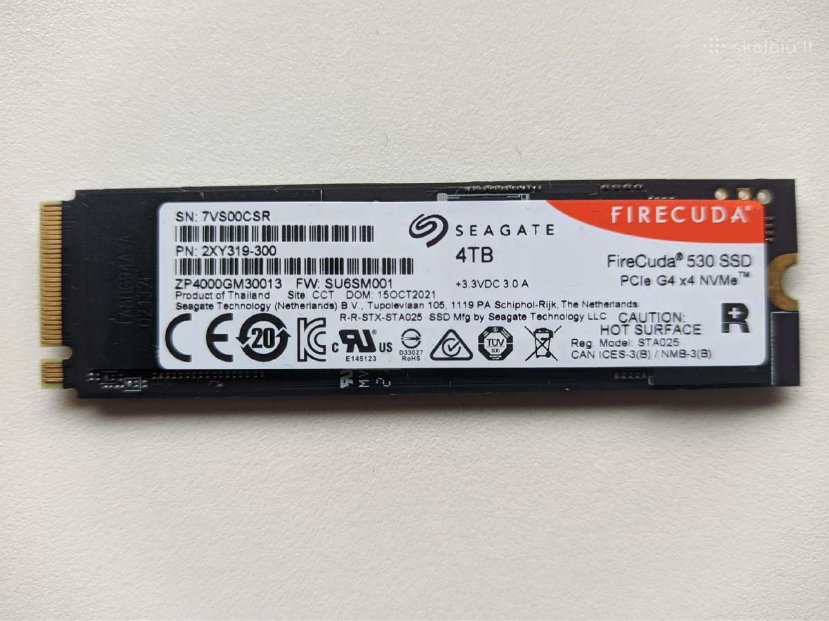 Firecuda 530 4tb nvme SSD Pcie gen 4 - nuotraukos Nr. 2