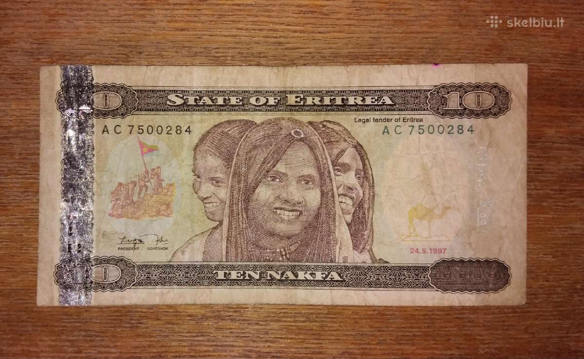 Eritrėjos 10 nakfa banknotas