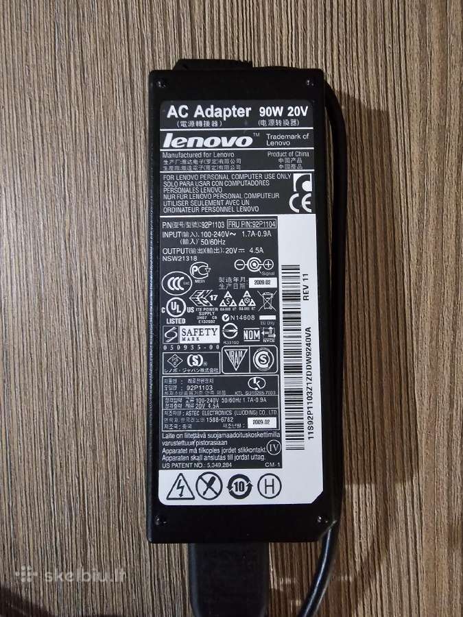 Lenovo Thinkpad Įkroviklis 90w 20v 4.5a - 10eur