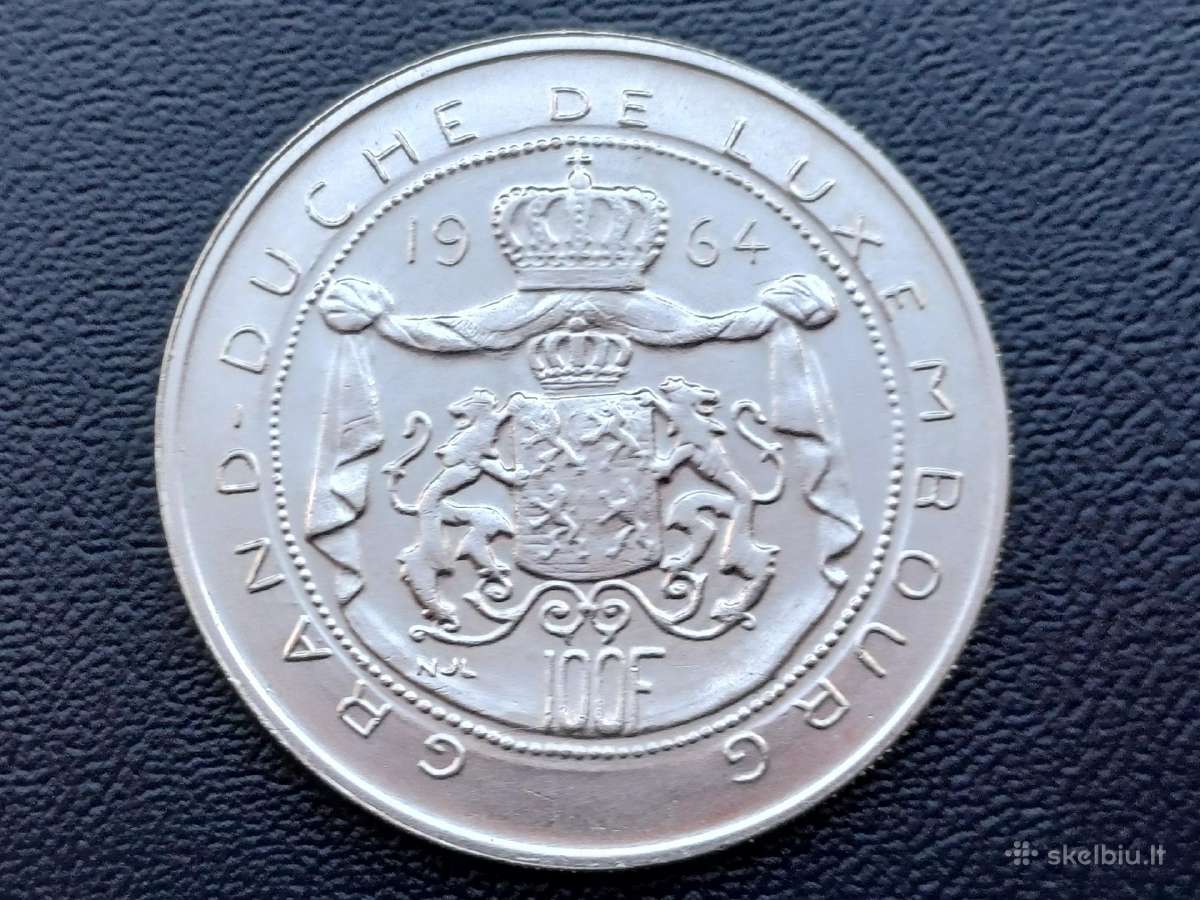 100 frankų 1964m. Liuksemburgas 18g.sidabras 835