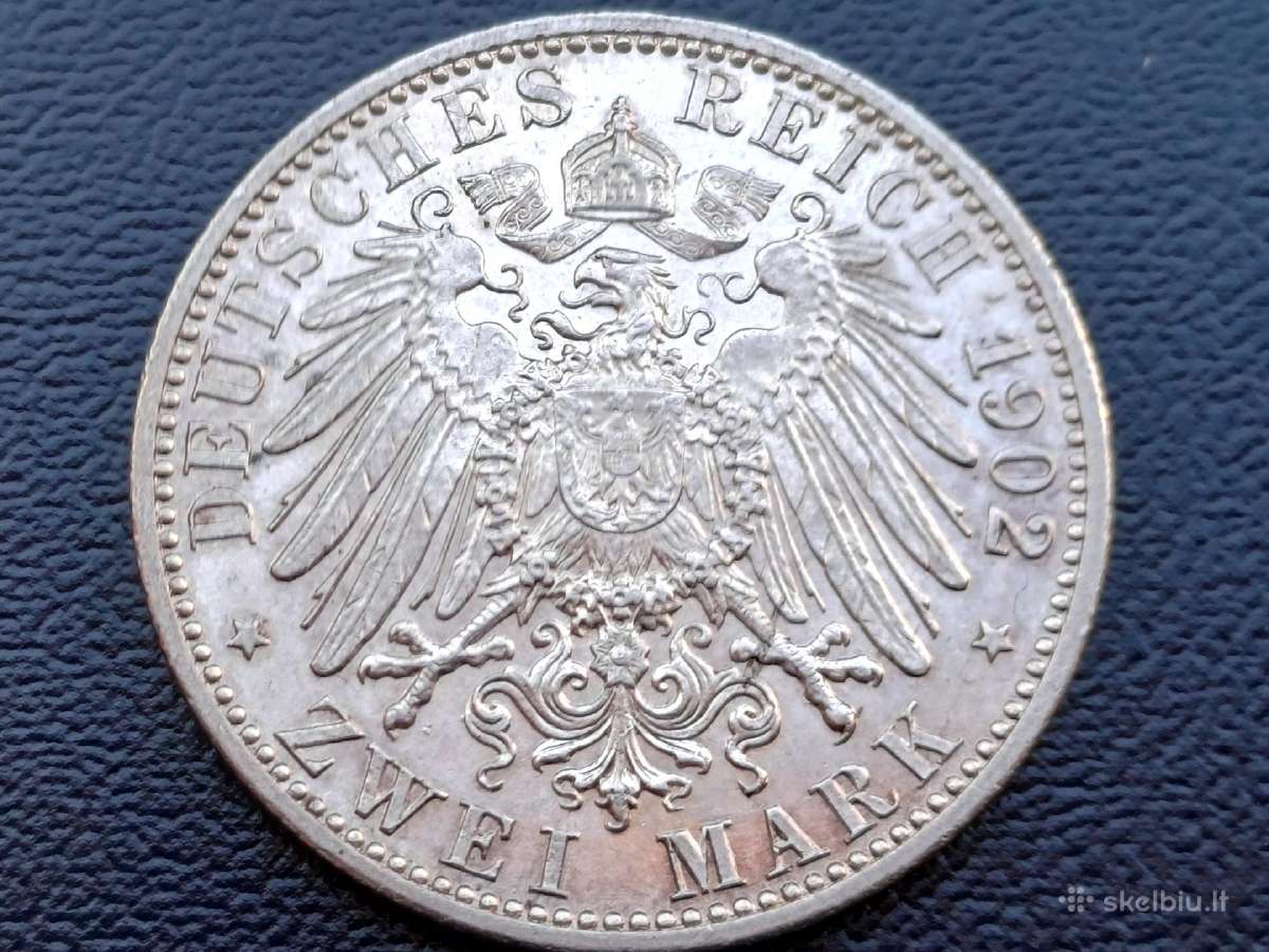 2 markes 1902m. Sidabras 900 unc