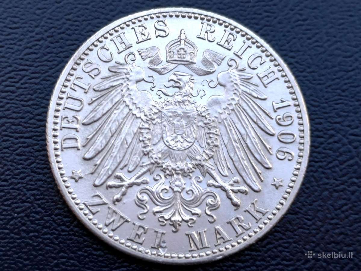 2 markes 1906m. Sidabras 900 unc