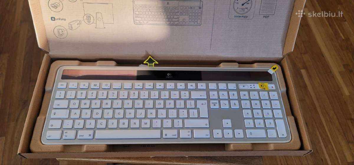 Logitech K750 Wireless Solar klaviatūra balta Mac