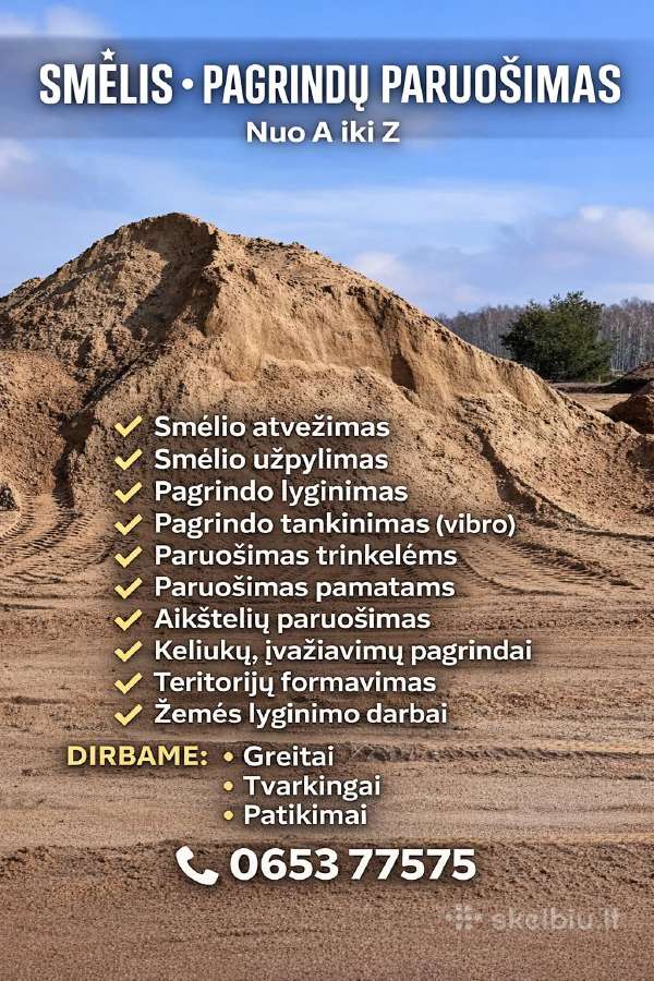 Skalda. Kelinis žvyras. Smėlis. Pagrindams - nuotraukos Nr. 2
