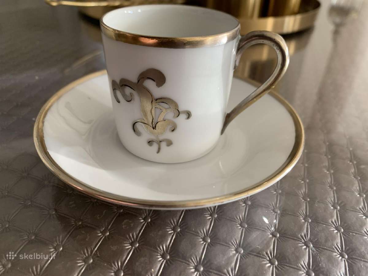 Vintažinis Espresso puodukas su lekštute