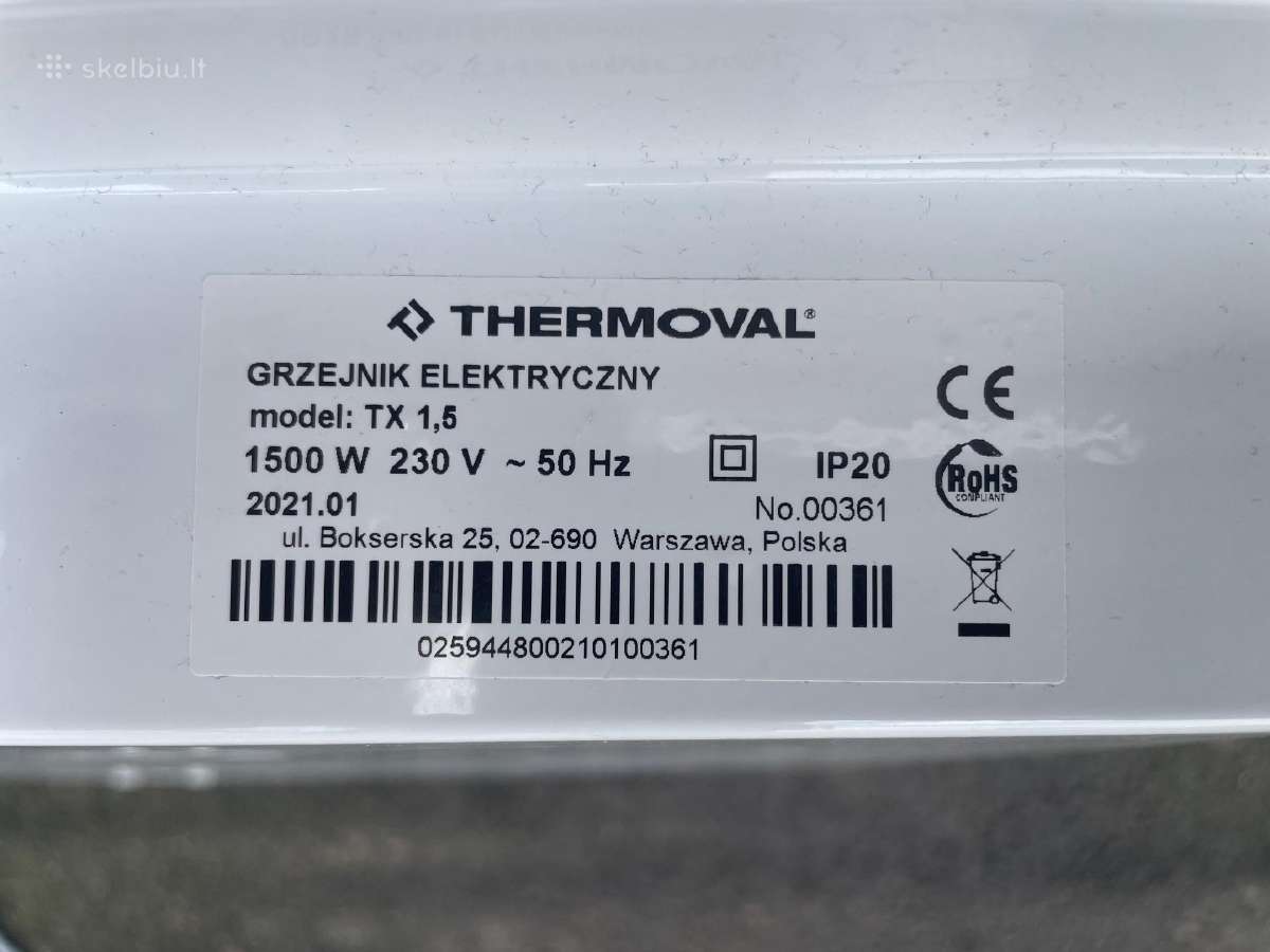 Konvekcinis radiatorius Thermoval Tx, 1,5 kw - nuotraukos Nr. 3