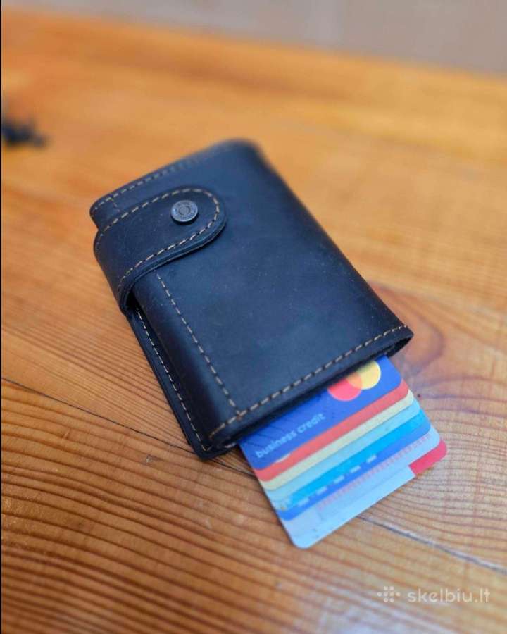 Odinė automatinė piniginė su Rfid apsauga