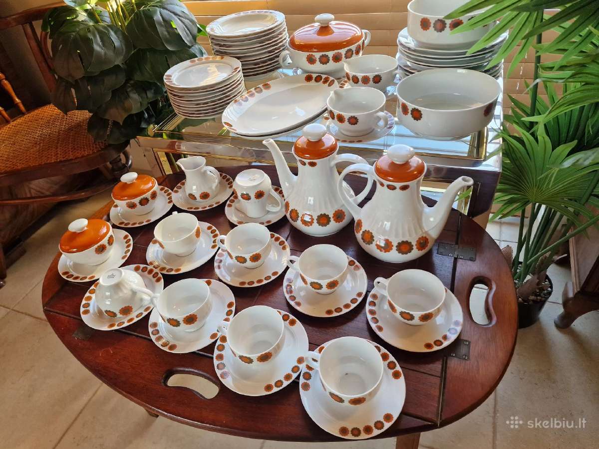 Vintažinis mid century 70 dalių pietų servizas