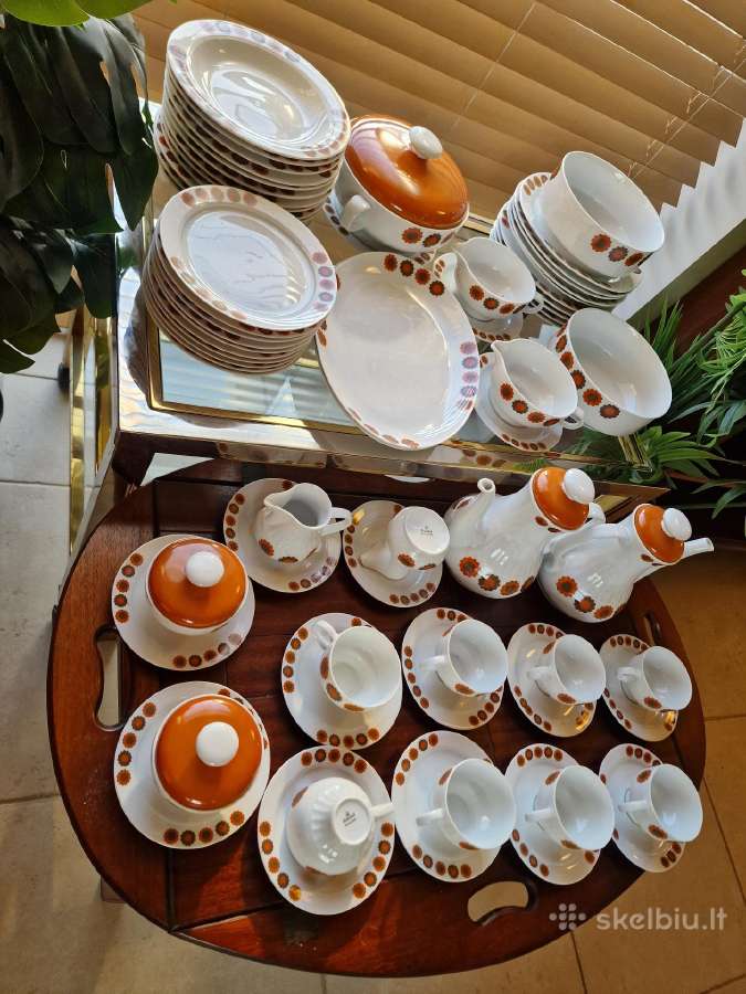 Vintažinis mid century 70 dalių pietų servizas - nuotraukos Nr. 4