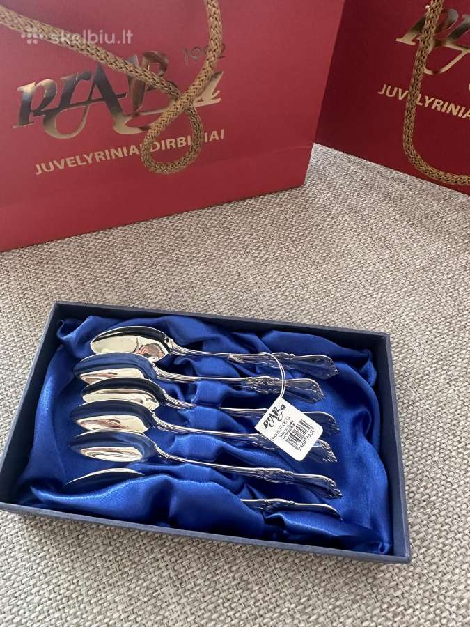 Sidabriniai šaukšteliai. Komplektas - 6 vnt.