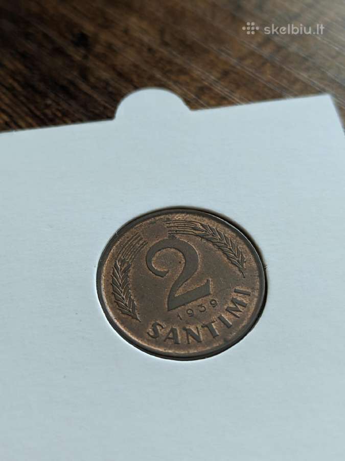 Latvija 2 santimai, 1939