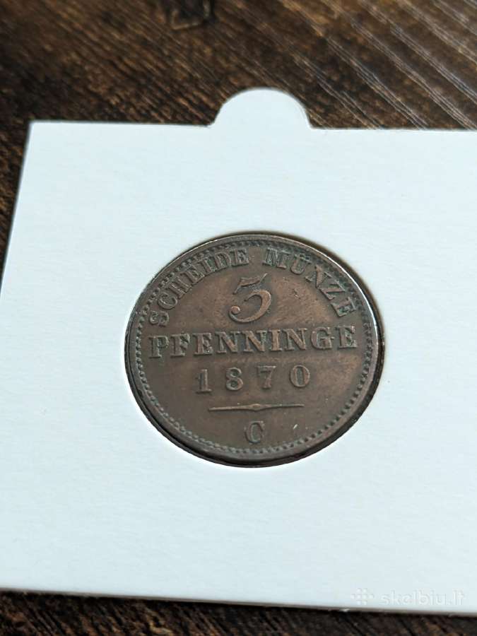 Prūsija 3 pfenigai, 1870 C - nuotraukos Nr. 2