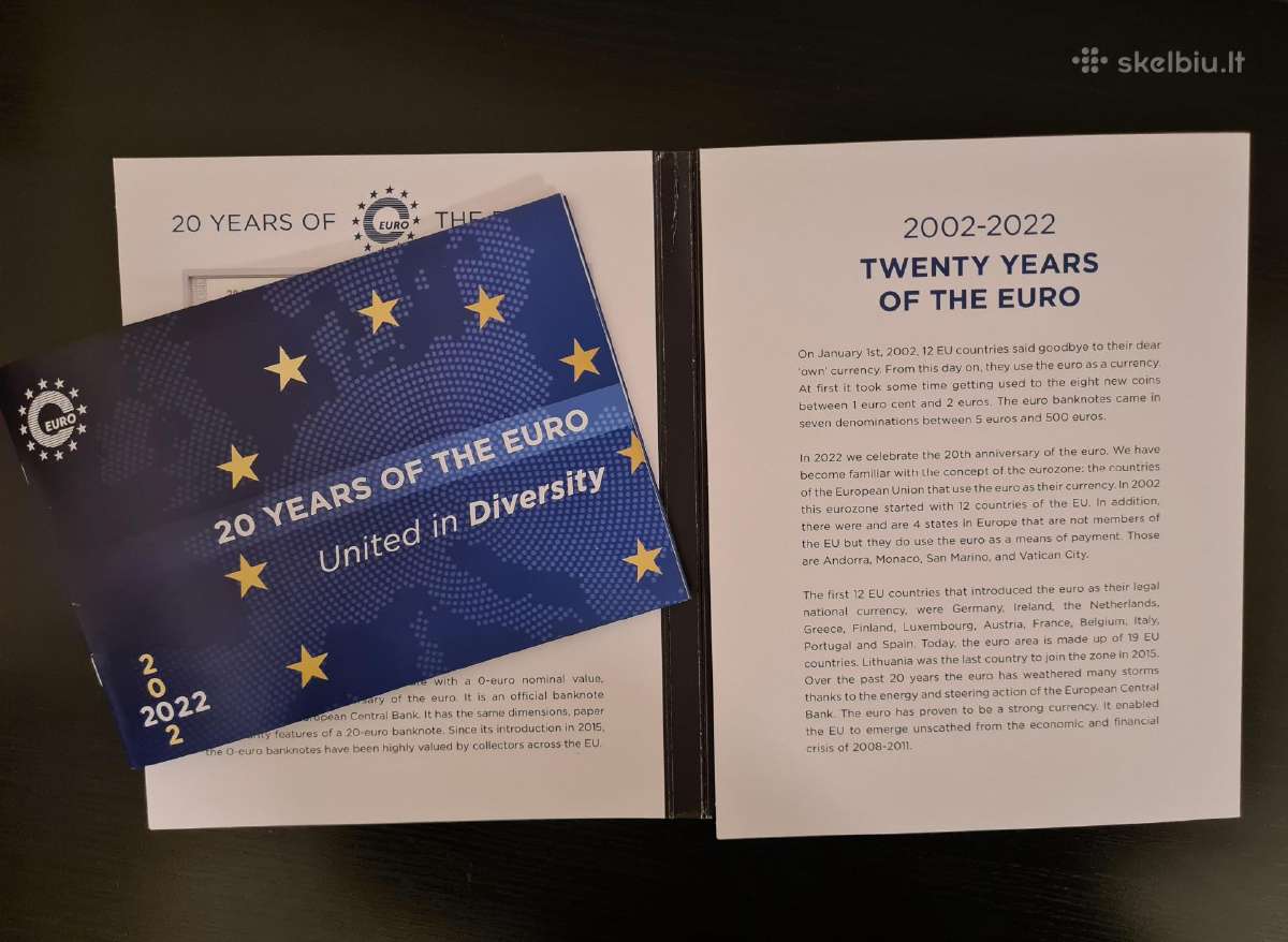 Proginiai medaliai "20 years of the Euro" ir 0 eur - nuotraukos Nr. 6