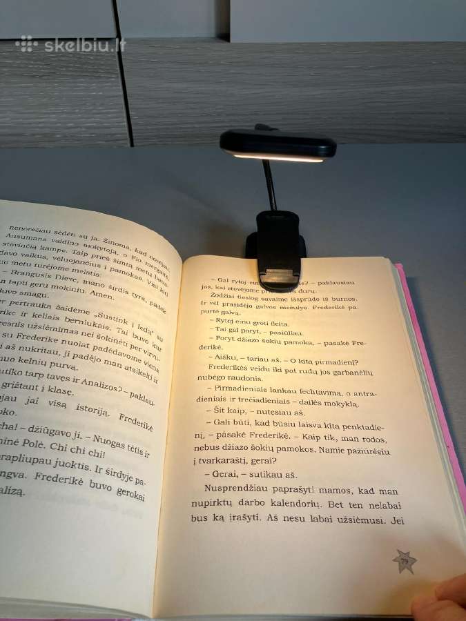 Nauja Juoda prisegama LED lempa skaitymui