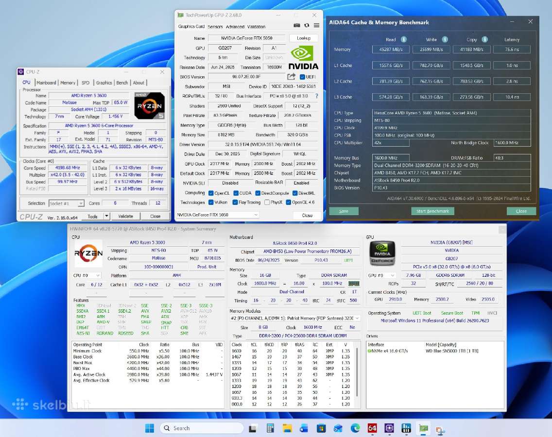 R5-3600, rtx5050/8gb, 1tb/SSD, 16gb RAM, Win11pro - nuotraukos Nr. 9