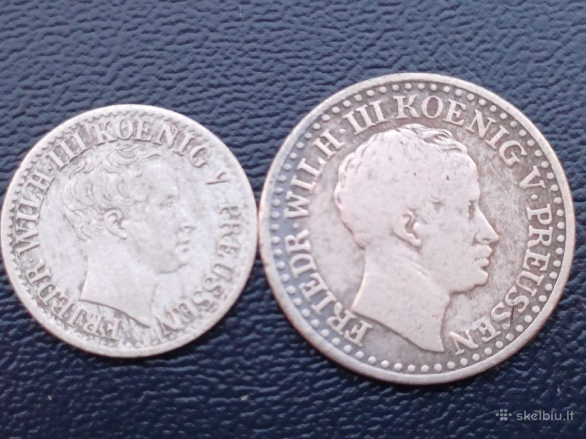 1/2 ir 1 silbergrošen 1829,30m. Sidabras - nuotraukos Nr. 2