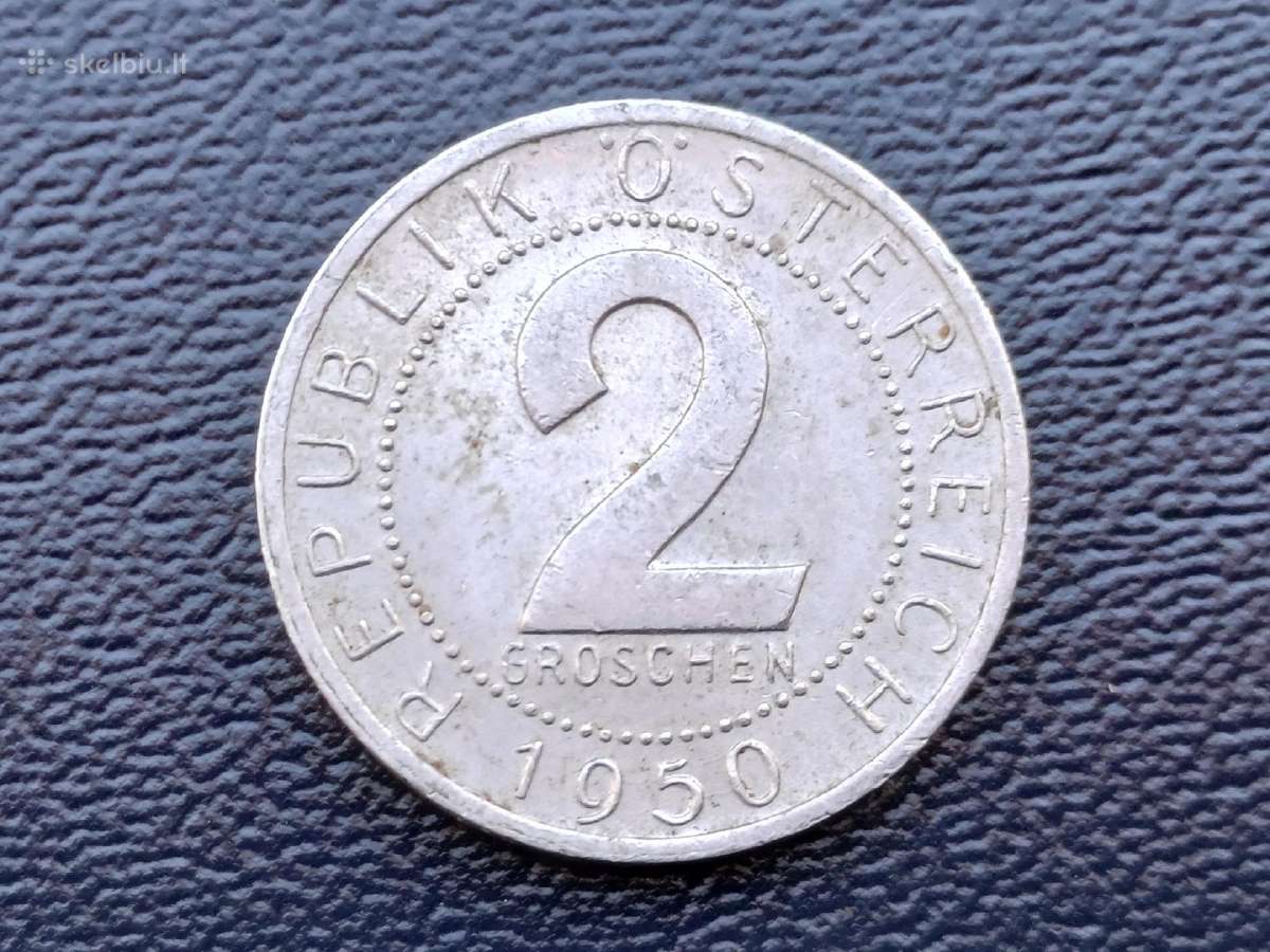 2 grošenai 1950m. Austrija