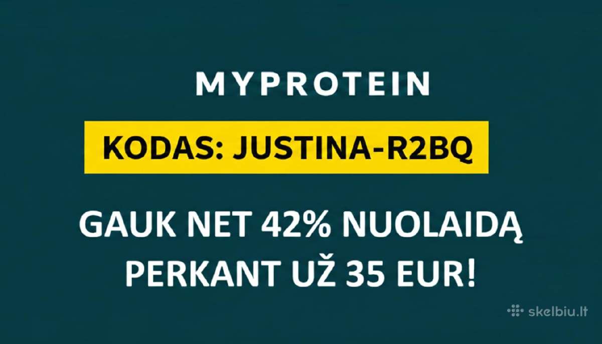 Myprotein nuolaidos kodas 42%: Justina-r2bq