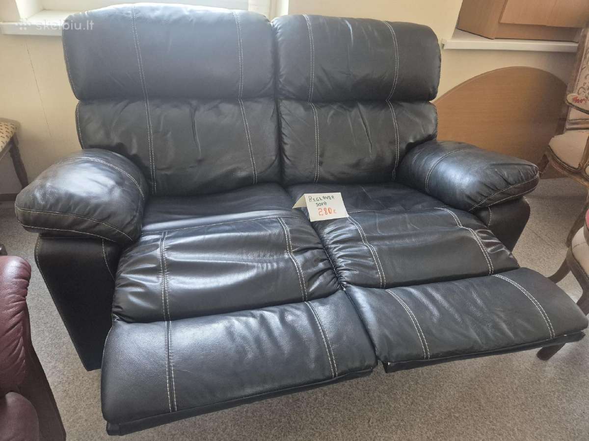 Moderni, odinė reglainer sofa už gerą kainą