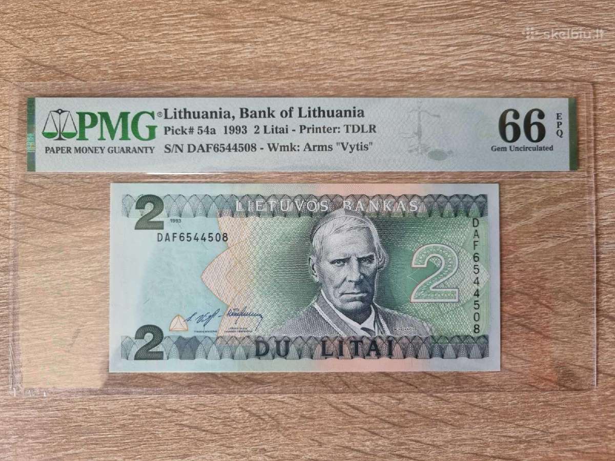 Banknotai 2 Litai ir 10 litų