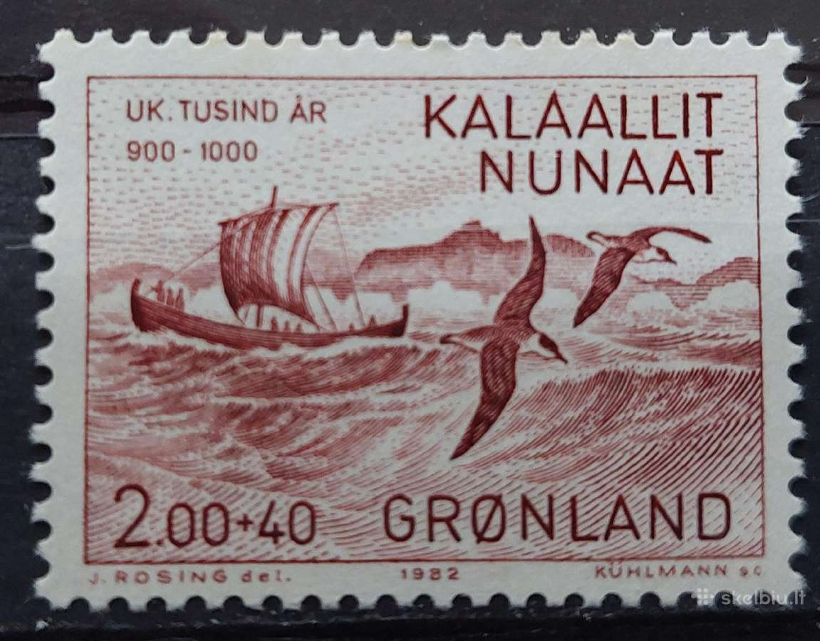 Grenlandija 1982 paukščiai, švarus, Michel 137