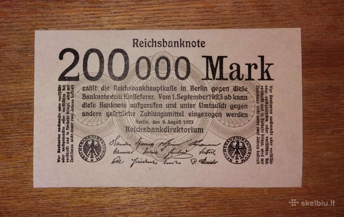 Vokietijos 200.000 markių banknotas