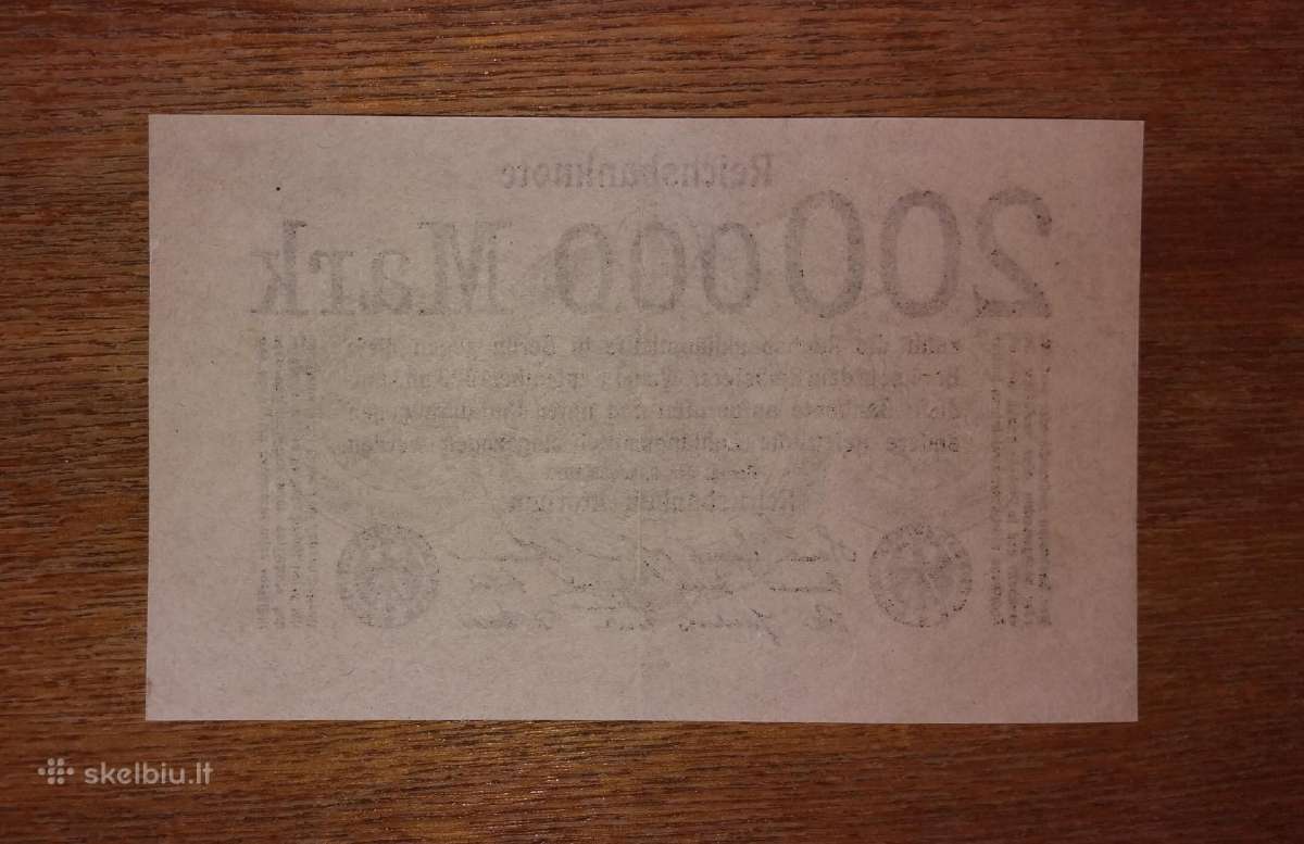 Vokietijos 200.000 markių banknotas - nuotraukos Nr. 2