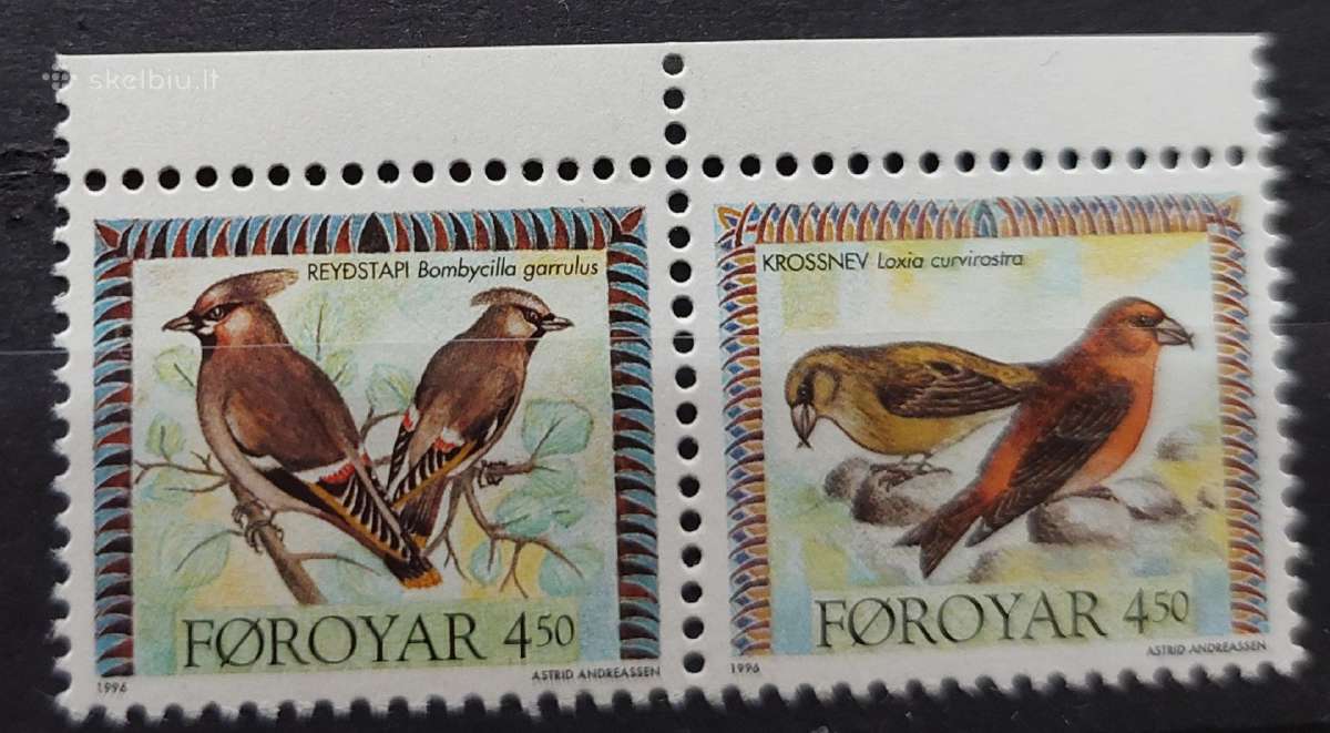 Farerų salos 1996 paukštis, švarus, Michel 298-299