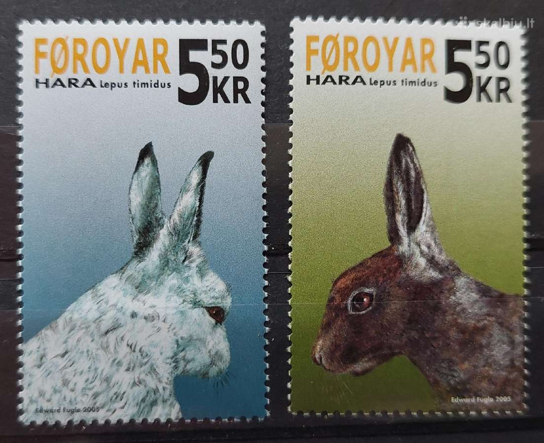 Farerų salos 2005 kiškiai, švarus, Michel 526-527
