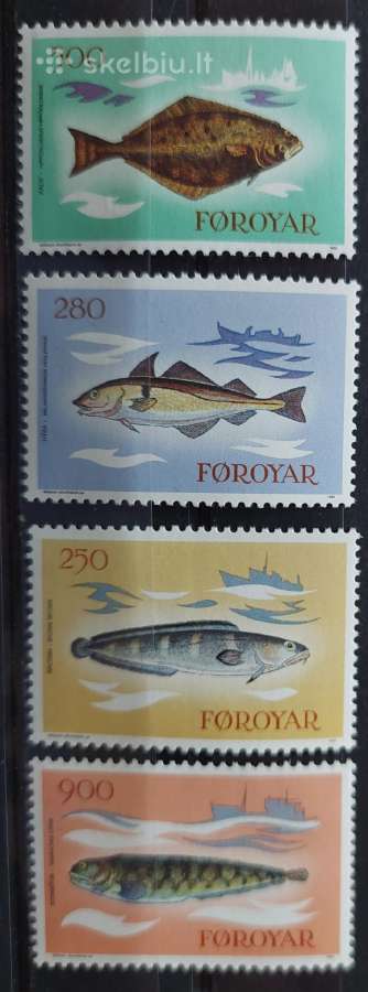 Farerų salos 1983 žuvis, švarus, Michel 86-89