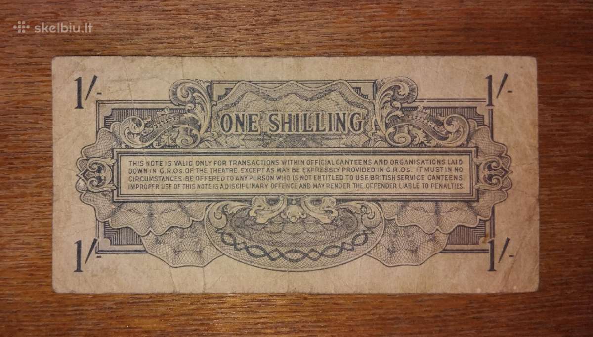 Anglijos 1 šilingo banknotas - nuotraukos Nr. 2
