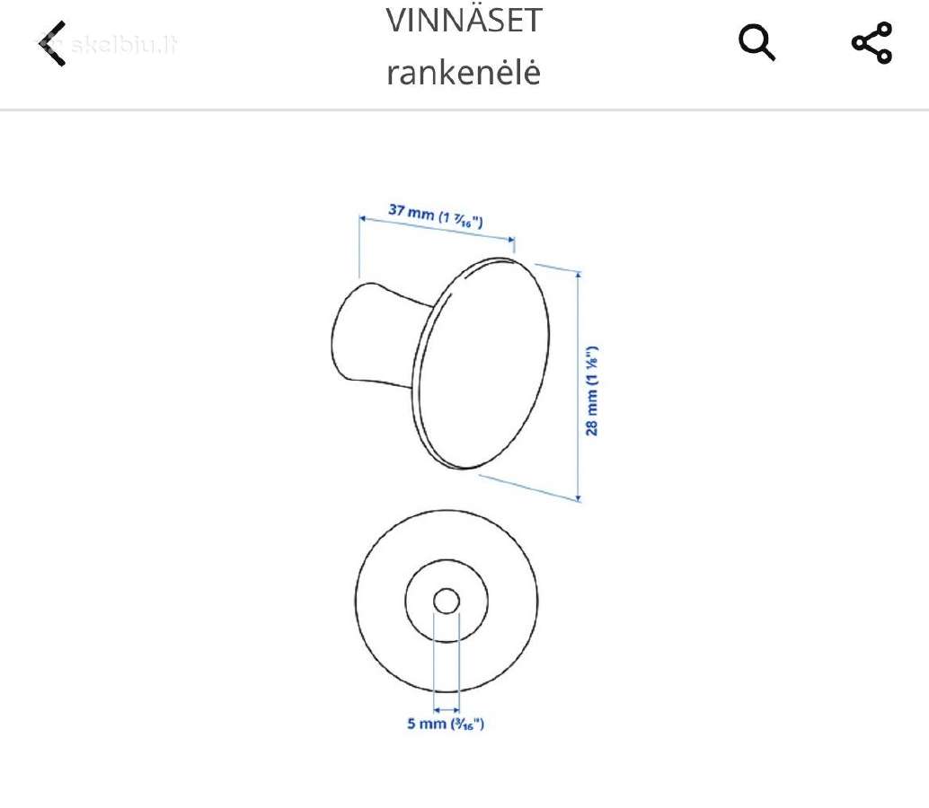 Naujos Ikea rankenėlės baldams Vinnäset - nuotraukos Nr. 2