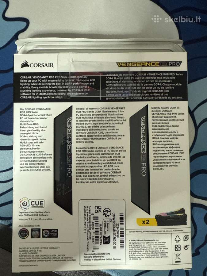 Corsair Vengeance Rgb Pro 32gb (2x16gb) - nuotraukos Nr. 2