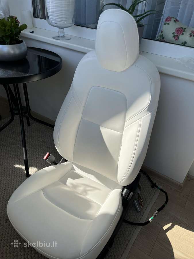 Tesla model 3 baltas salonas