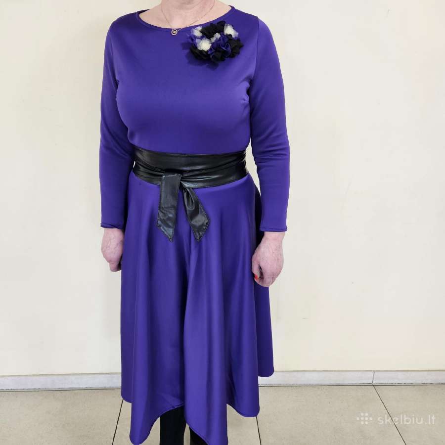 Violetinė suknelė siūta pagal užsakymą