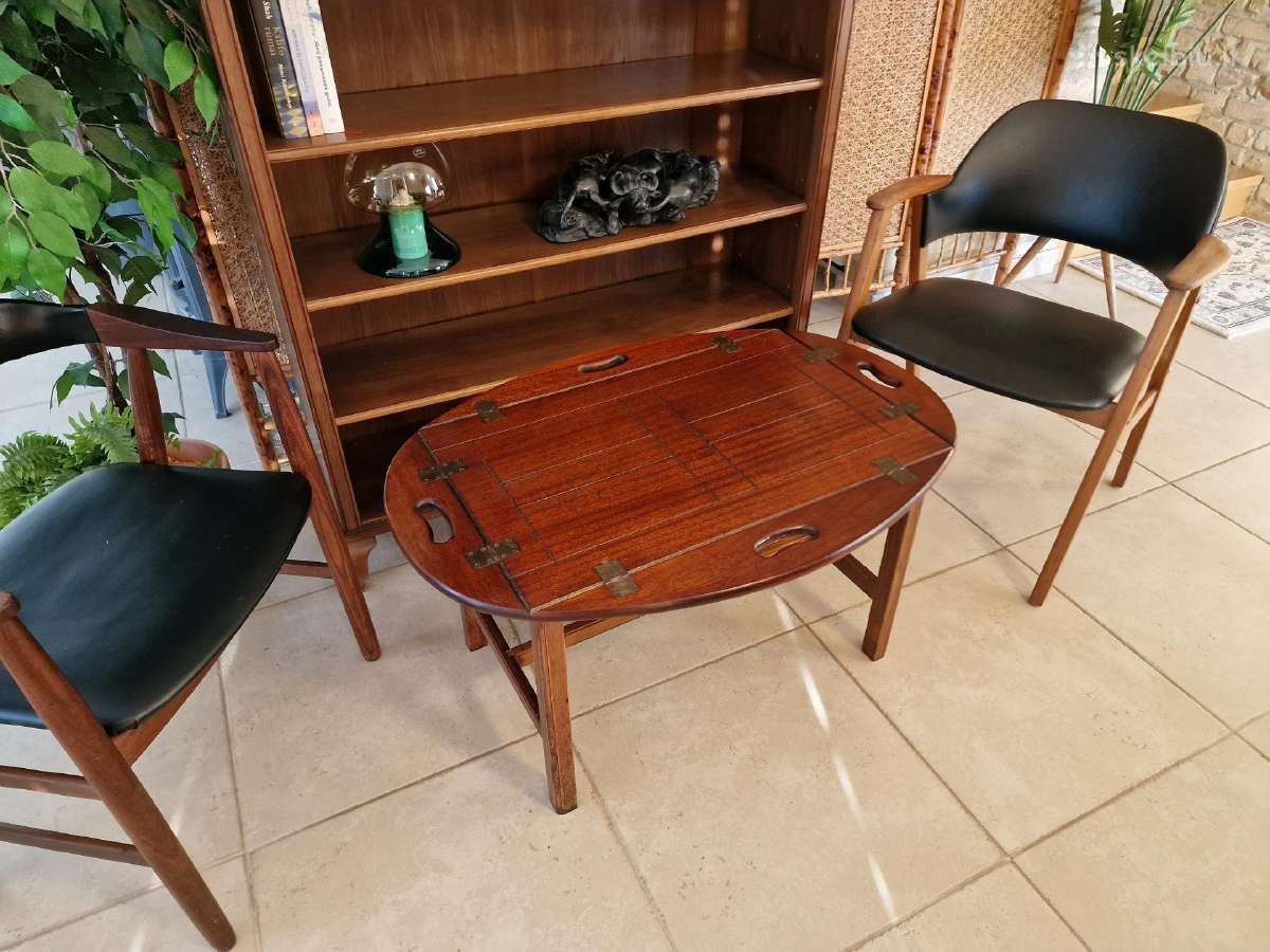 Vintažinis kolonijinio st. raudonmedžio staliukas - nuotraukos Nr. 5