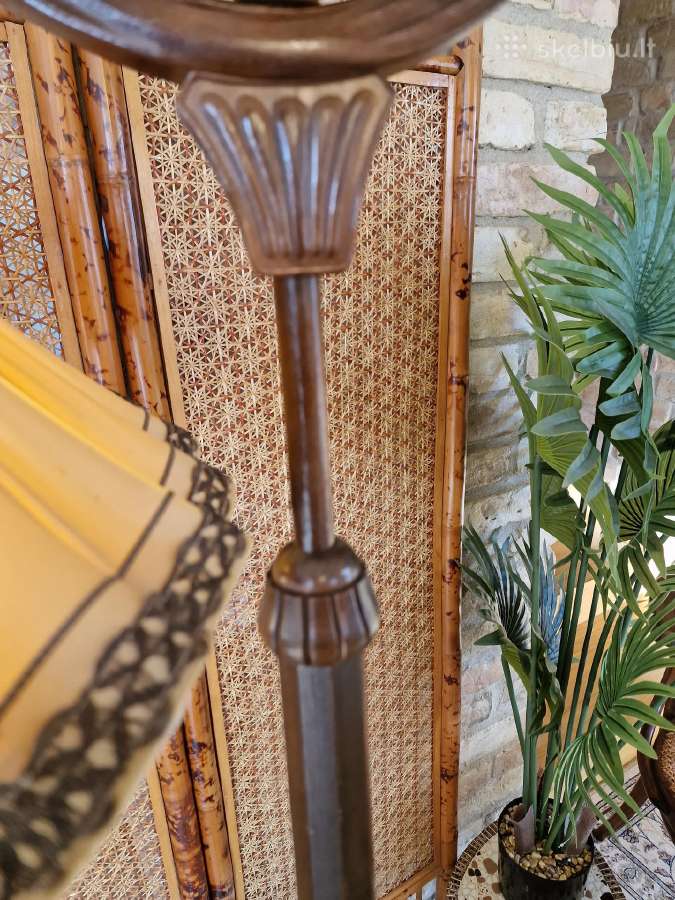 Vintažinis Art Deco riešutmedžio toršeras - nuotraukos Nr. 15