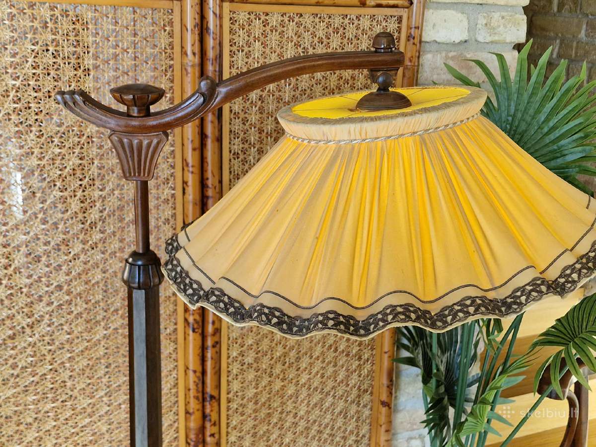 Vintažinis Art Deco riešutmedžio toršeras - nuotraukos Nr. 32