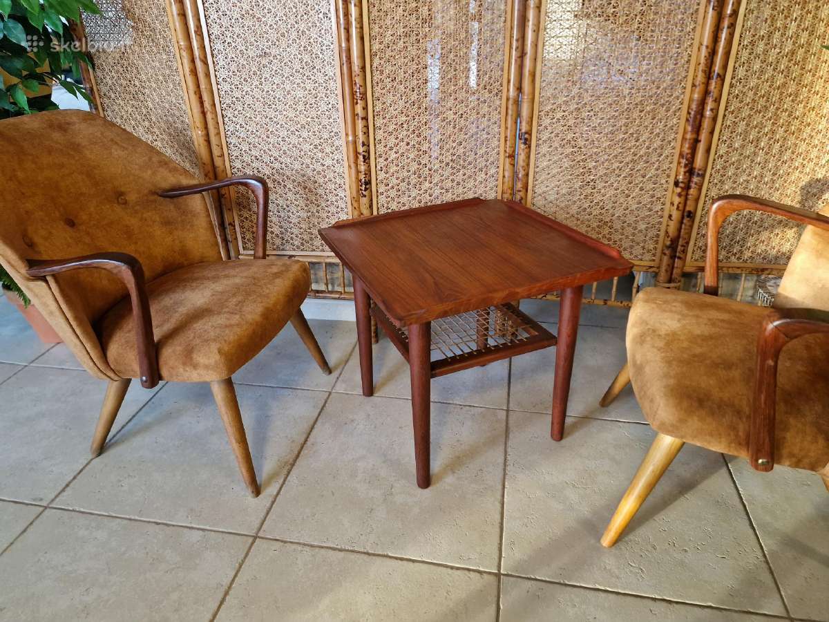 Vintažinis mid century tikmedžio kavos staliukas - nuotraukos Nr. 4
