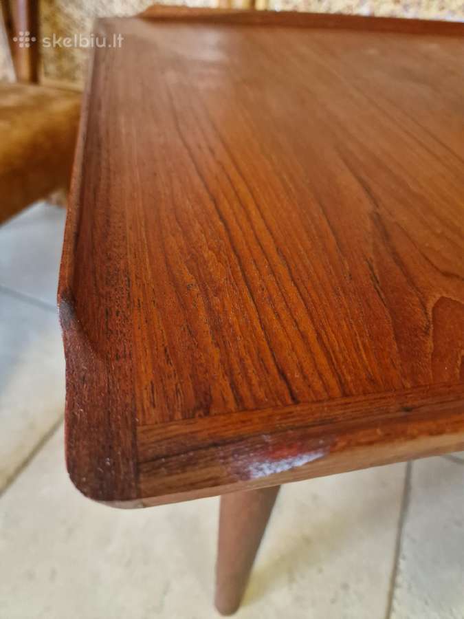 Vintažinis mid century tikmedžio kavos staliukas - nuotraukos Nr. 5